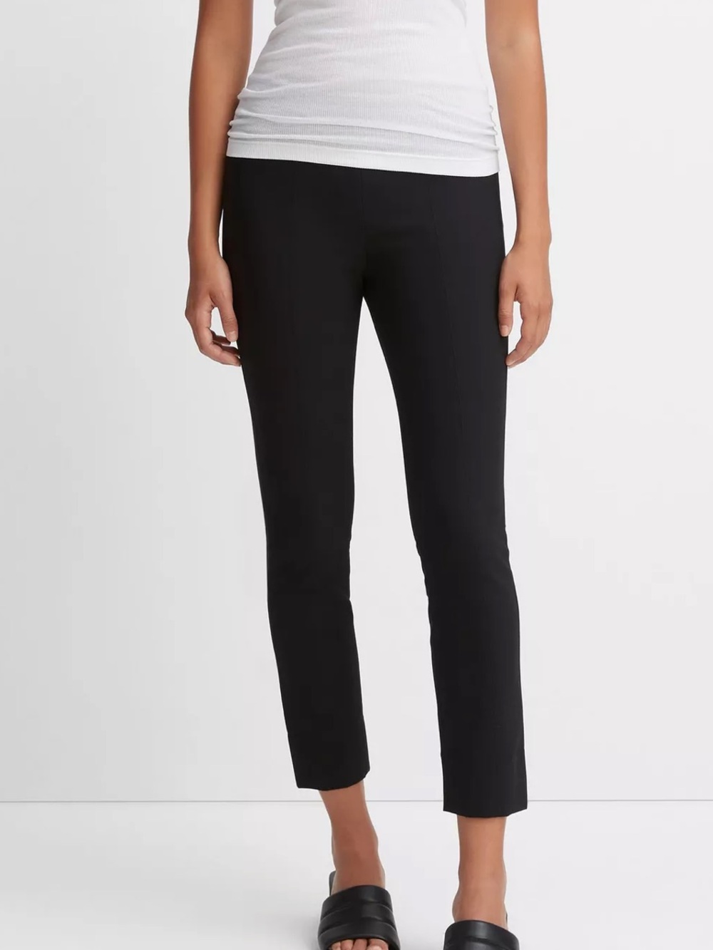 VINCE Black Ponte Work Legging Capri Trouser